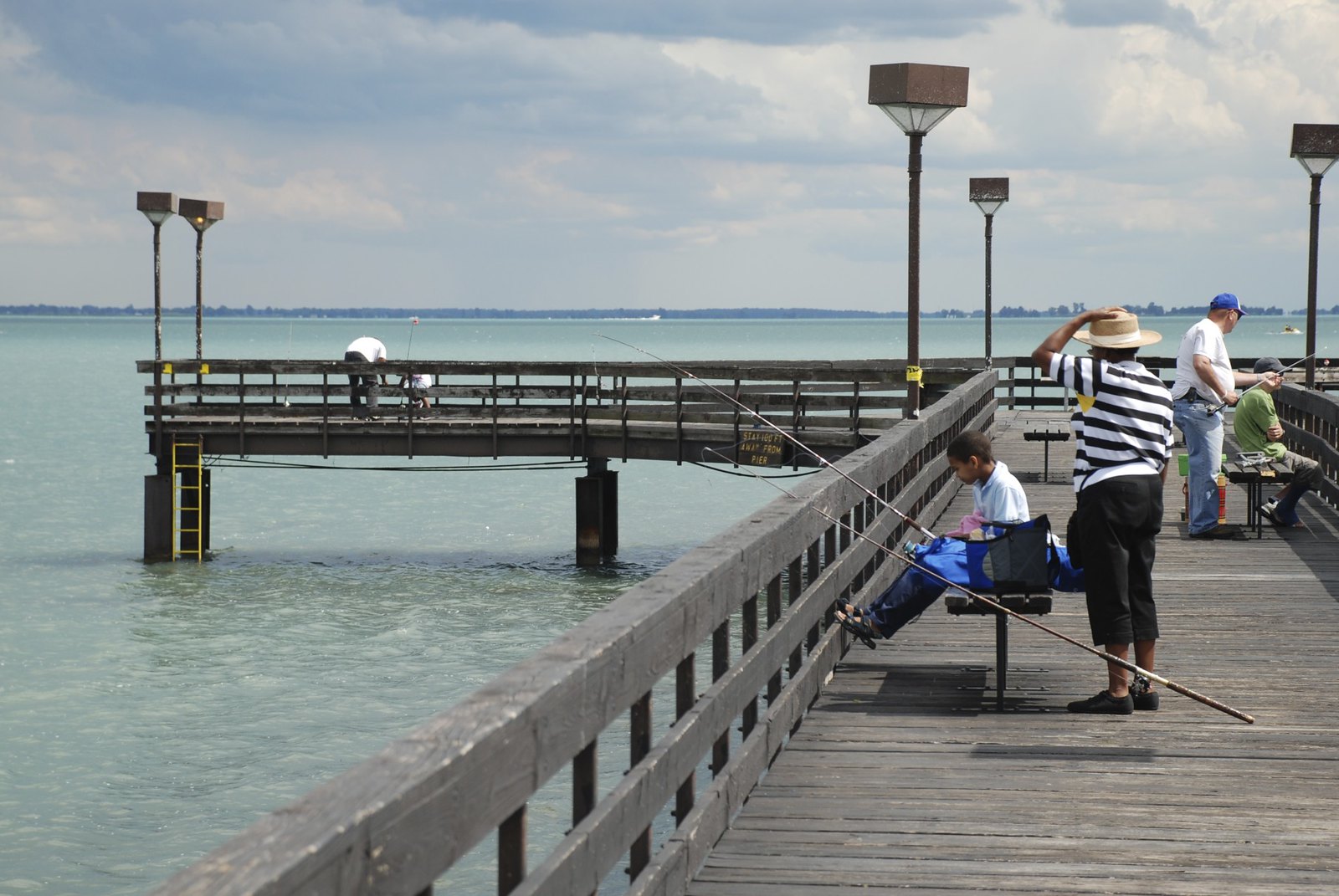 People fishing at Brandonbug Pier